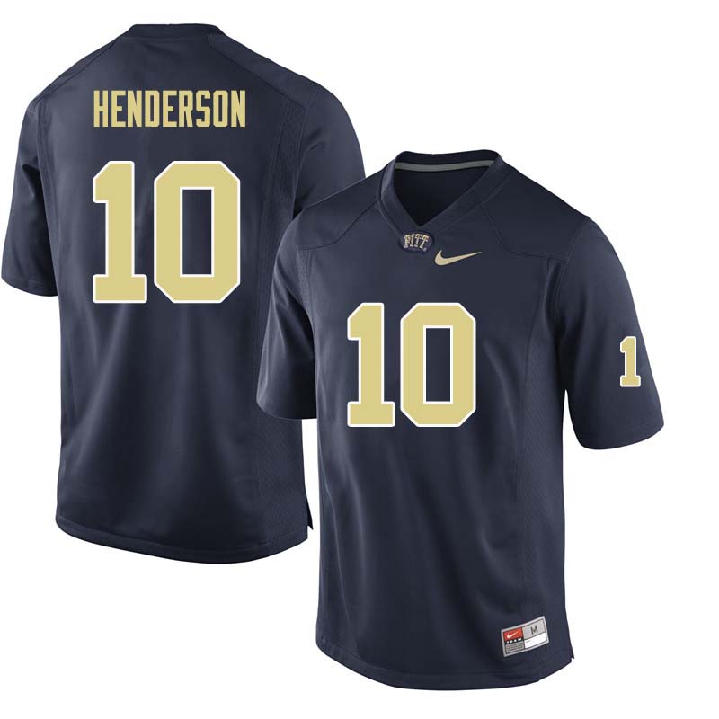 Men #10 Quadree Henderson Pittsburgh Panthers College Football Jerseys Sale-Navy